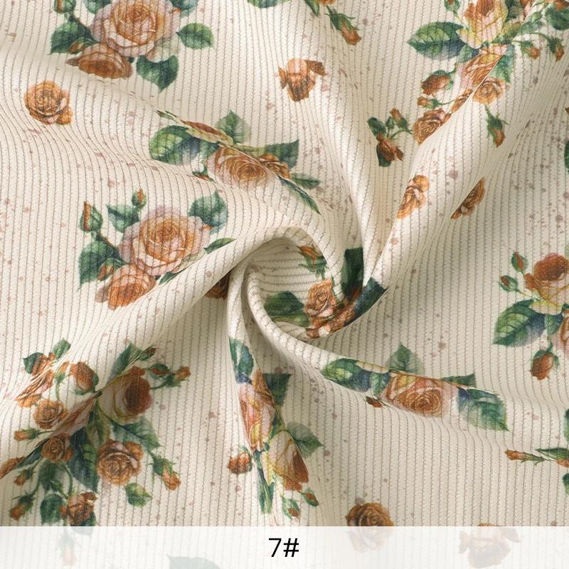Corduroy Fabric Printed Stripe For Sewing Garment Shirts Romper Dress Jackets Sofa Throw Pillow DIY Clothes Cloth 0.5/1/2 Yard