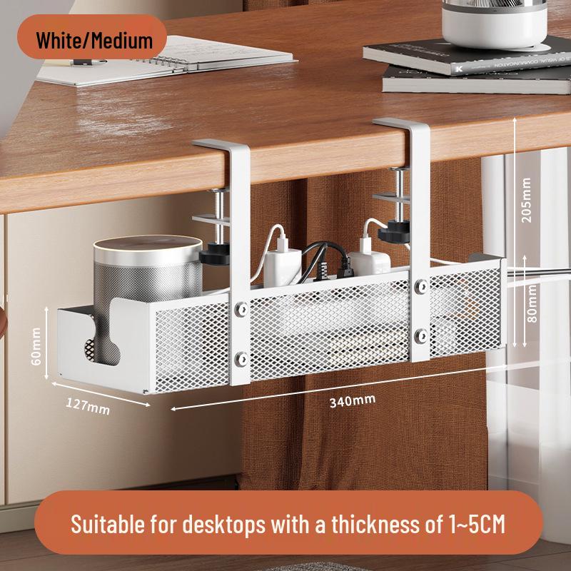 

Under-Desk Cable Management Rack: No-Drill Organizer for Desktop Cable Routing