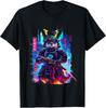 Otter Katana Cyberpunk Neon Samurai Japanische Kunst T-Shirt