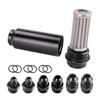 Filtro de Combustível de Corrida de Alumínio 44mm/50mm com Conexões AN6/AN8/AN10 Filtro de 60/100 Mícron Filtro Purificador de Combustível Universal para Motores de Carros Caminhões