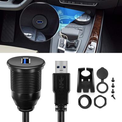 USB3.0 Male To Female AUX Flush Mount Extension Cable for Car Truck Boat Motorcycle Dashboard Panel 1/2Meter Long