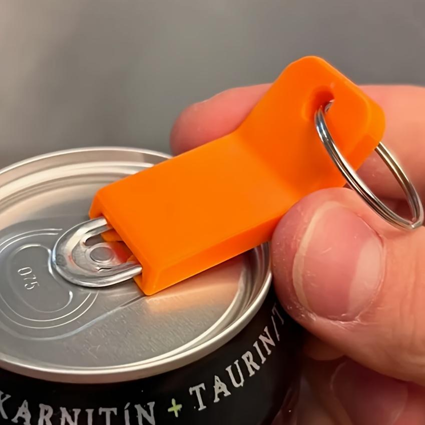

1pc Portable Pop Top Lid Opener, Safe Easy Grip with Metal Ring, Durable Multipurpose Soda Can Bottle Opener чёрный