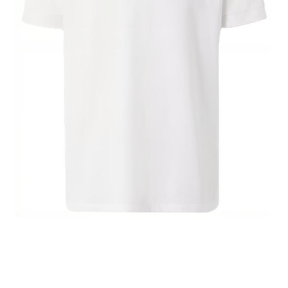 Men's Burberry SS21 Pattern Cotton Short Sleeve Polo Shirt White 80431231