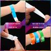 600 Counts Paper Wristbands Neon Wrist Bands Waterproof Hand Bands for Events Concert Neon Colored Adhesive Wristbands for Party