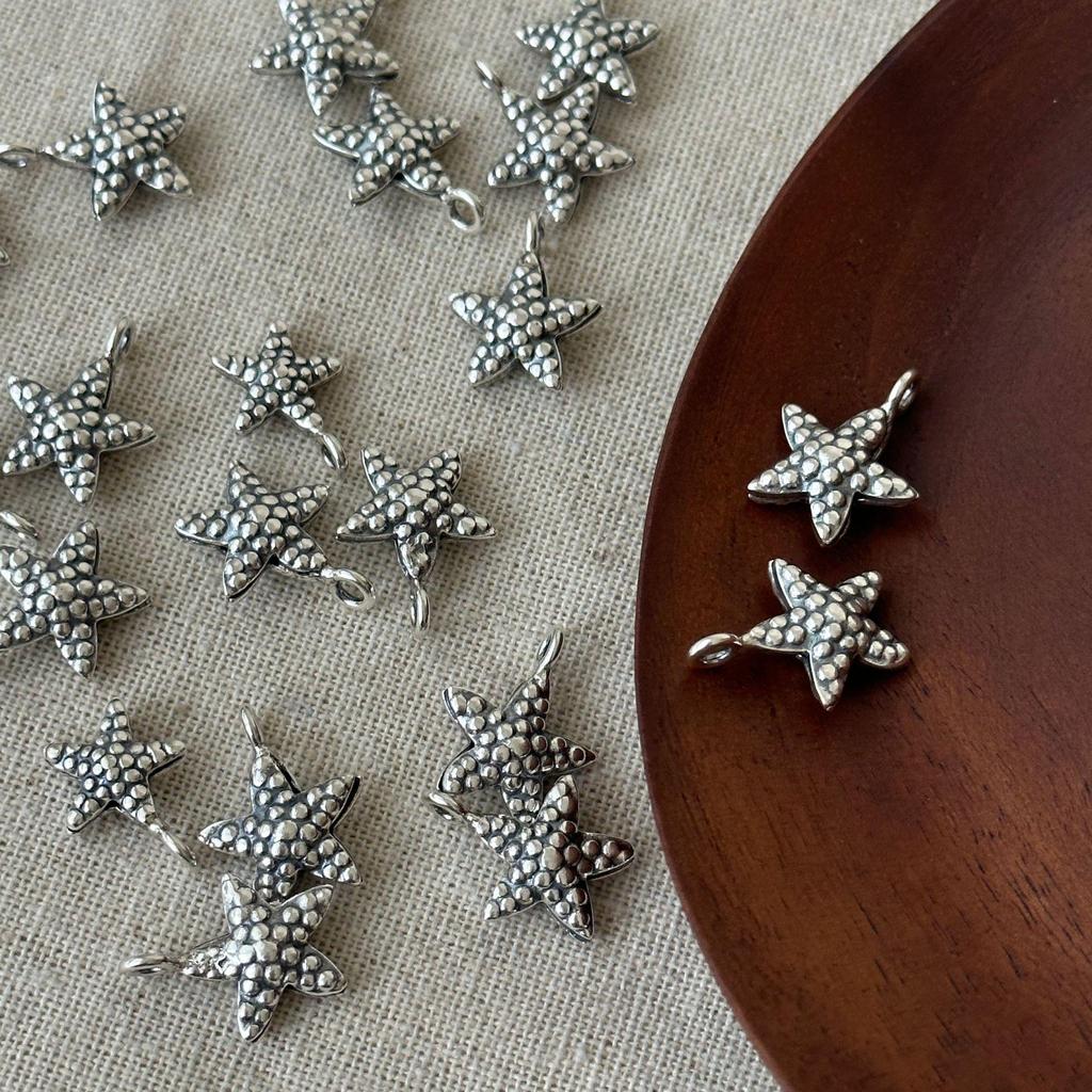 Handmade Thai Silver Starfish Spacer Beads Bracelet DIY Accessories