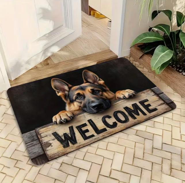 

A Large Orange Cat Patterned Floor Mat That Is Washable and Non Slip 40cm x 60cm