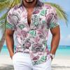 Men's Flower 3D Printed Short Sleeved Shirt Wholesale and Summer Men's Casual Shirt