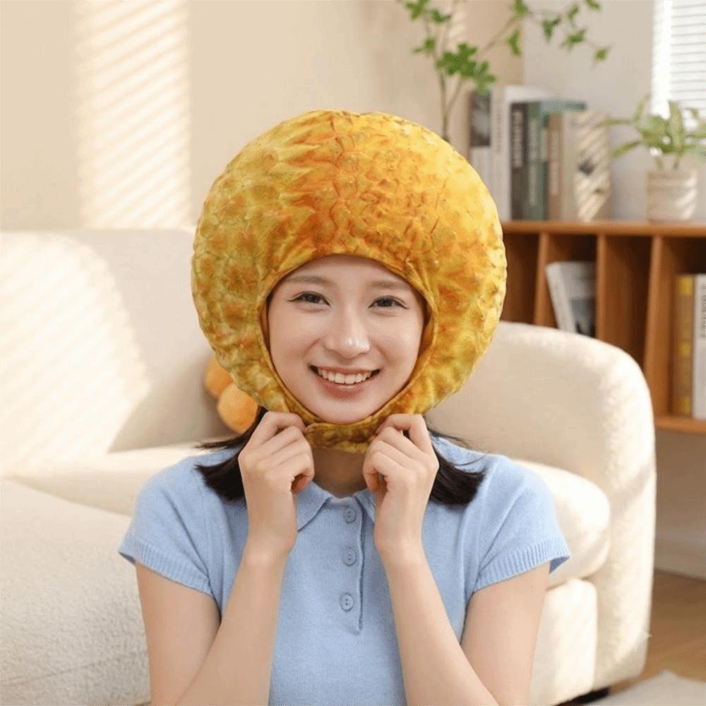 Cartoon Durian Plush Hat Unique Durian Photo Hat Novelty Food Shape Hat Festival