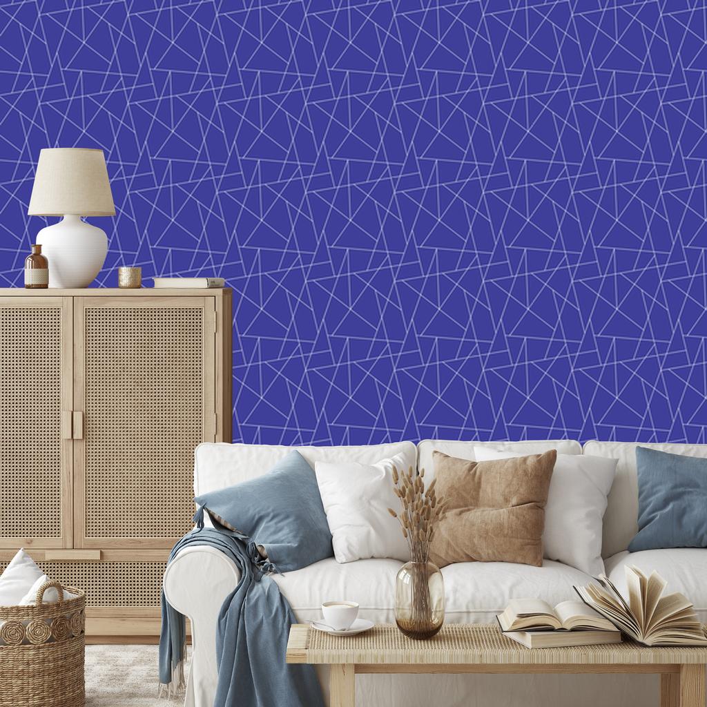 Wallpaper Geometric Pattern Blue, Clear Detail 50x1000