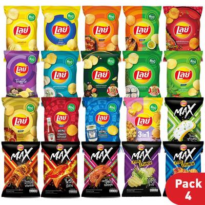 Lay's Kartoffelchips, Thai-Geschmack, Thai-Geschmack, Thai-Snack, 67 g. - 75 gr (Packung mit 4)