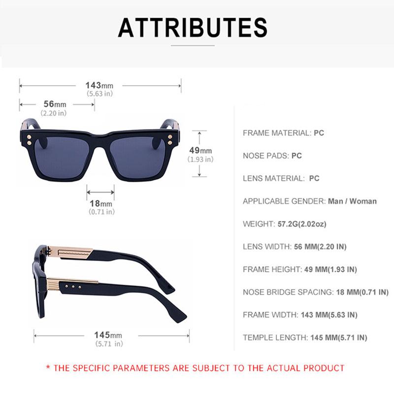 Vintage Square Sunglasses Women For Men Luxury Brand Designer Popular Punk Rivet Outdoor Driving Male Sun Glasses Uv400