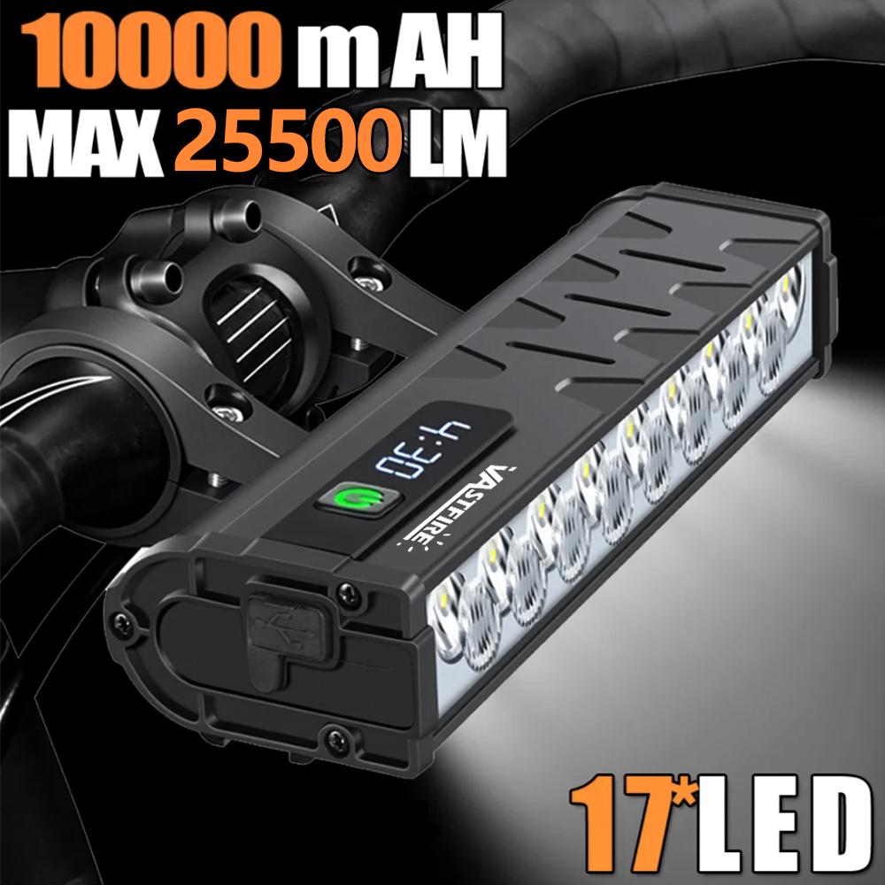 

VASTFIRE Bicycle Light Front 25500Lumen Waterproof Flashlight Bike Light 10000mAh USB Charging MTB Road Cycling Lamp Accessories