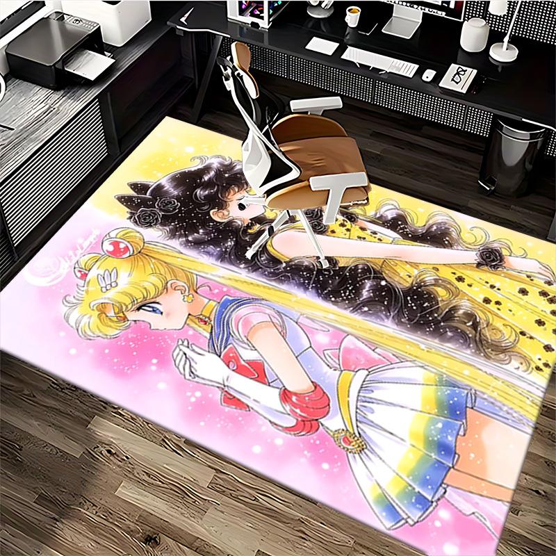 1pc Moonlight Transformation Carpet Rug for Bedroom Living Room Decor Sofa Home Game Area Rug Non-slip Floor Mat. D7220115