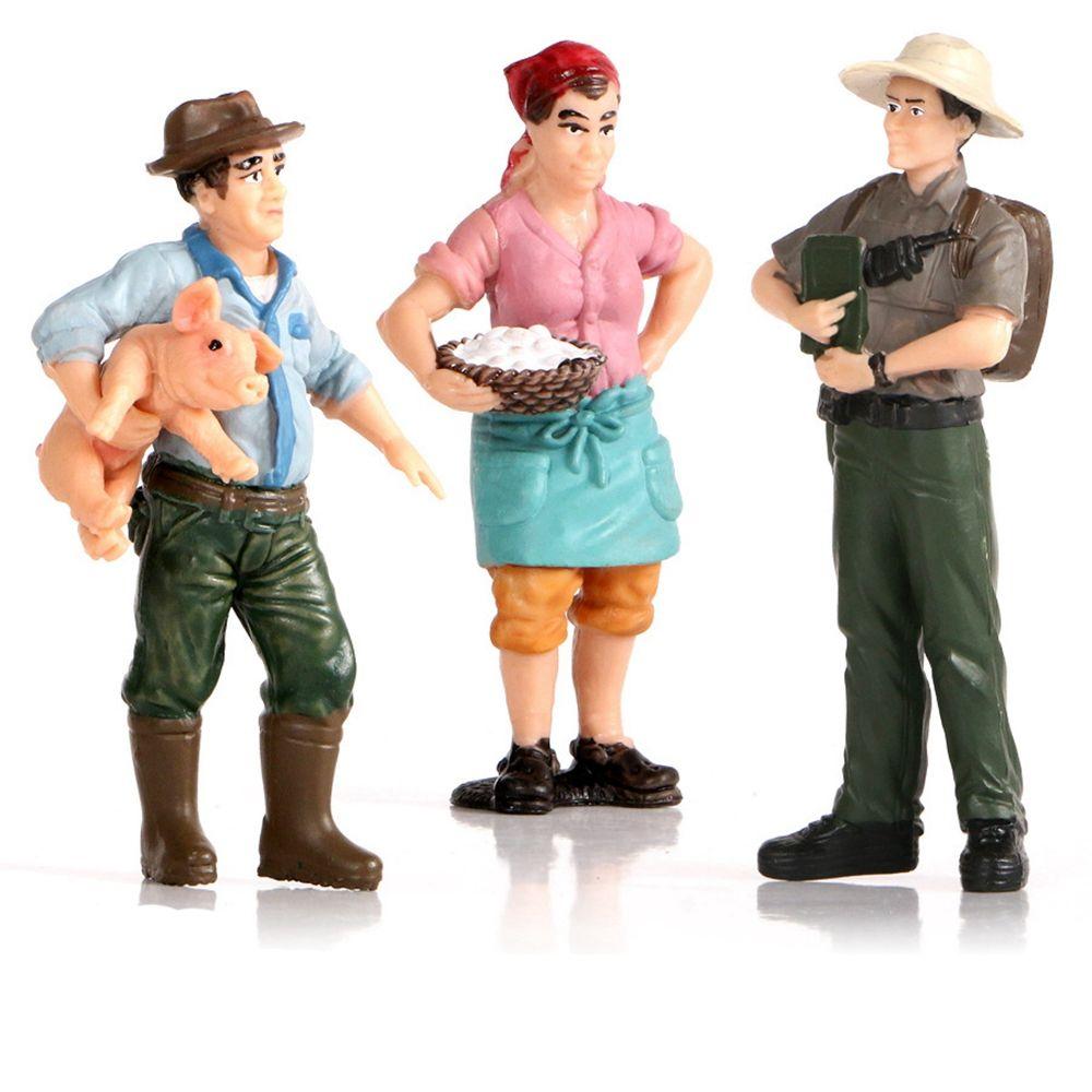High Quality Collection  Garden Decoration Simulation Farmer Farm Staff People Figurines Model Miniature Figure
