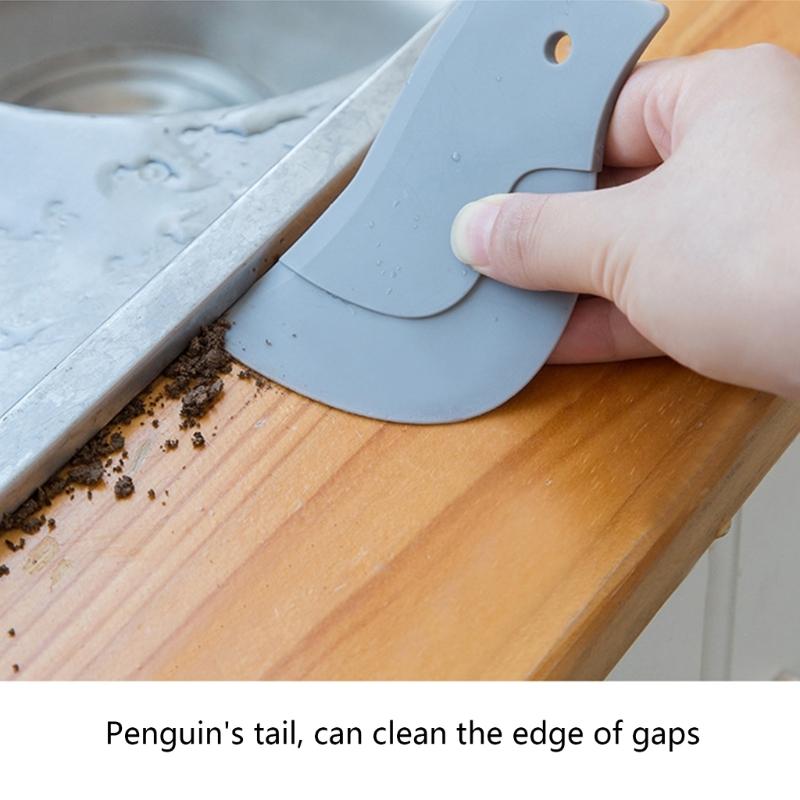 Multi Purpose Silicone Tool Penguins Theme Multifunctional Scrapers Practical Dirt and Grease Cleaning Tool