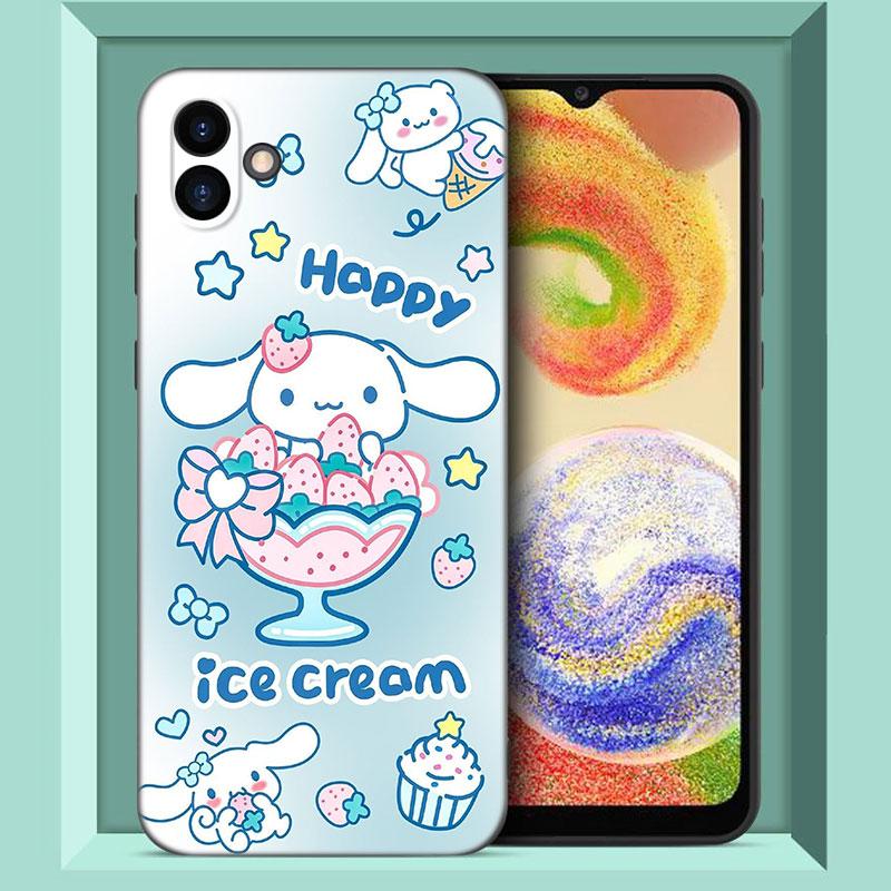 Kawaii Cinnamoroll Black Silicone Phone Case For Samsung Galaxy A01 A03 Core A04 E A02 A05 A10 A20 A21 A30 A50 S A6 A8 Plus A7