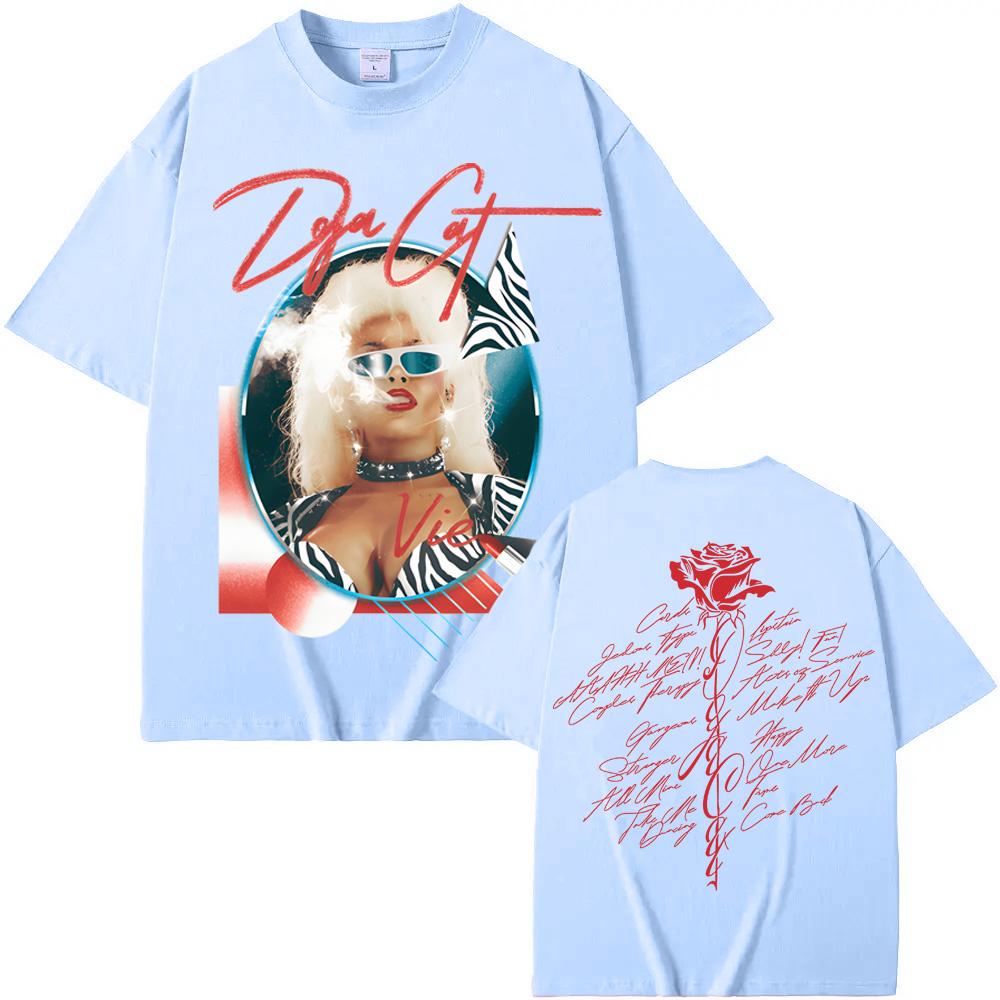 DOJA CAT UNISEX-ADULT DOJA CAT OFFICIAL TRACKLIST TEE Doja Cat Same As Official Website High Quality Tee-shirt Cotton Round Neck funny summer outfits