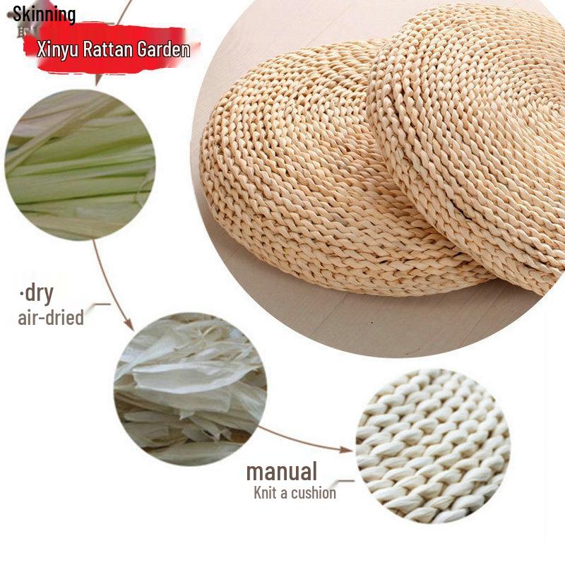 Summer Straw Tatami Meditation Cushion – Thickened Zen Rattan Weave Mat