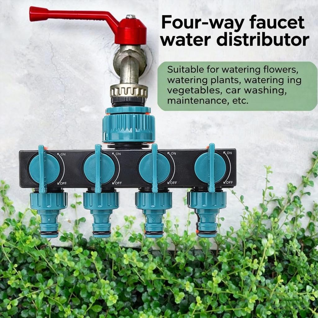 Faucet Connector Garden Accessories Water Distributor 4 Way Watering Supplies Irrigation Fittings Tool Hose Splitter System Home