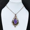 Charoite Pendant Copper Wire Wrapped Gemstone Jewelry Handmade Pendant Copper Wire Wrap Pendant Stylish Pendant Antique Jewelry Gift For Mom