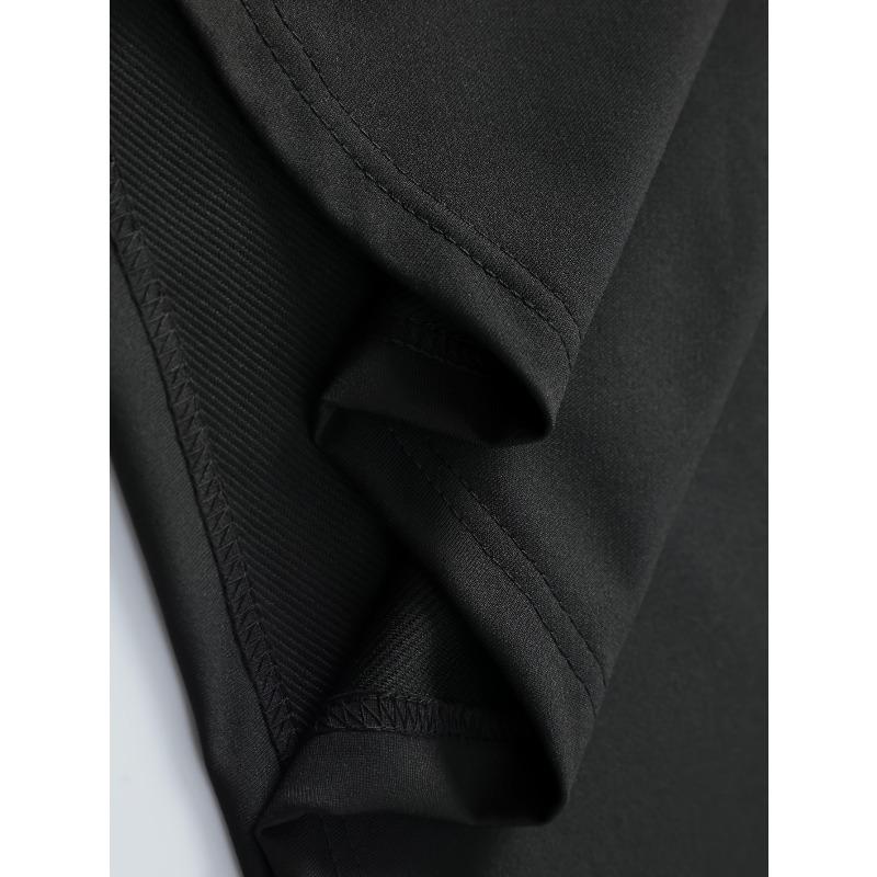 Europäische Größen KOURRTER Herren Schwarz Lässiges Kurzarm-T-Shirt mit Porträt-Design - Lockere Passform Rundhals Ganzjahres-Komfort-Shirt
