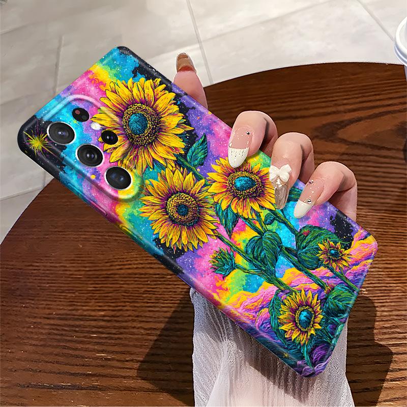 Amazon Popular Colorful Tie-dye Sunflower Samsung S23plus Mobile Phone Case Foreign Trade GalaxyS25ultra