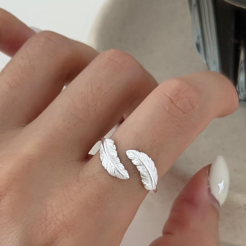 Anello Semplice Retrò Industria Pesante Argento Sterling 925 da Donna Senso di Alta Gamma Lusso Leggero Coreano Ins Vento Freddo Design di Nicchia Gioielleria