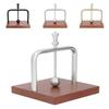 Table Napkin Holder with Lifting Ball Solid Wood Base Metal Rack Napkin Dispenser for Home Restauran
