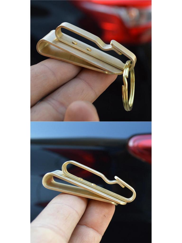 Retro Messing- und Kupfer-Schlüsselanhänger mit Hüftaufhänger und Schnallenring