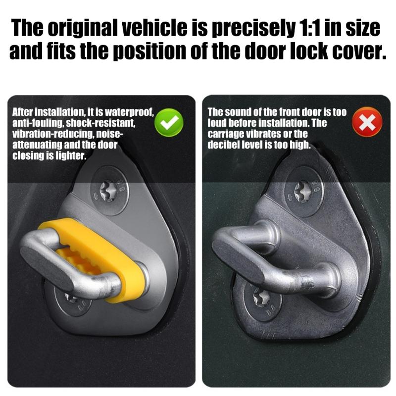 Auto Door Buffer Pad Silicone Shock Absorb Noise Reduction Strips Universal Edge Guards 4Pcs for Most Cars & SUVs