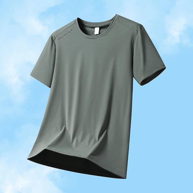 

Dmao Ice Silk Short-sleeved T-shirt For Men, Extra Large Size For Fat People, Plus Size, Loose, Sweat-wicking, Quick-drying, Casual T-shirt 2XL армия зеленый