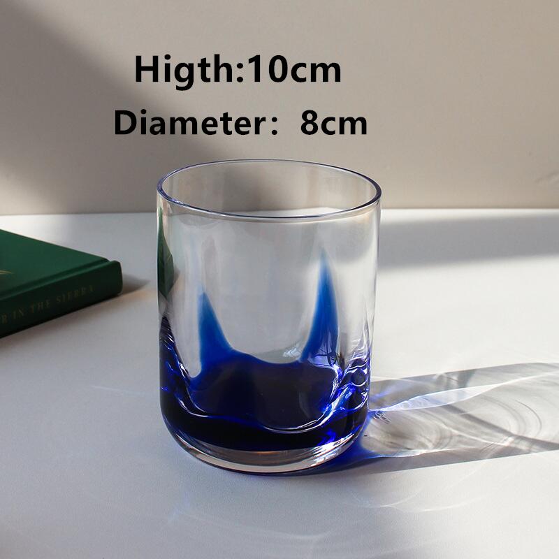 Glacier Blue Crystal Glass Water Cup Ins Wind Home Breakfast Milk Cup Tea Beverage Juice Premium Beer Cup 101-200ml