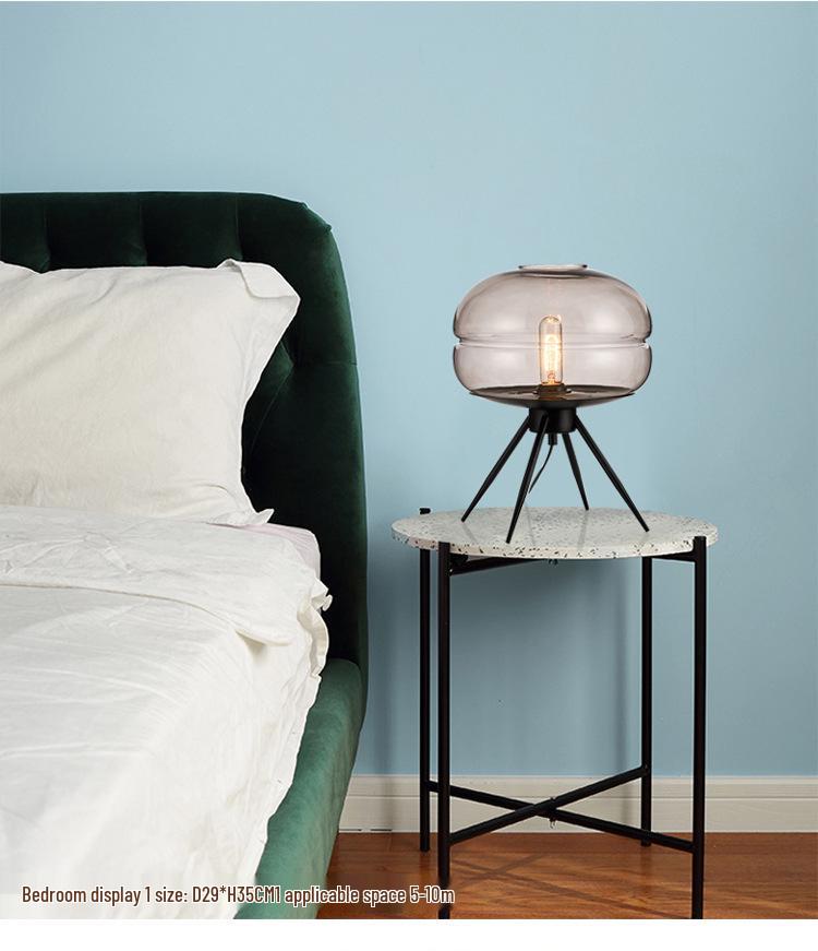 Minimalist Nordic Glass Table Lamp for Bedroom or Living Room Decor