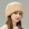 Mink Hair Hat Female Korean Version Winter New Rabbit Hair Blended Knitted Hat Temperament Headband Hat Showing Face Small Fur Hat