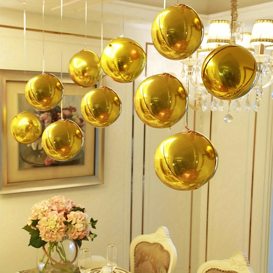 10 pieces of 4D circular metal aluminum foil balloons, suitable for weddings, birthdays, and very suitable for engagement and graduation ceremonies