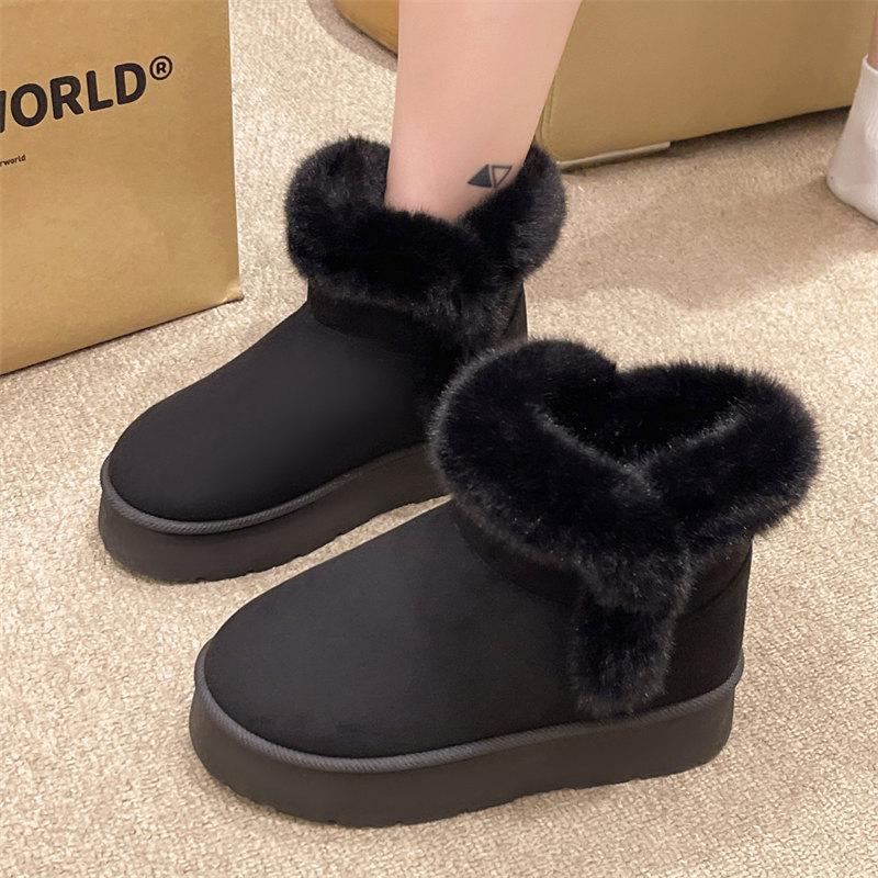 Fashion Classic Fur Boots For Women Winter New Snow Boots Outdoor Fashion Warm Plush Ankle Boots Women Thick Sole Padded Boots 2024