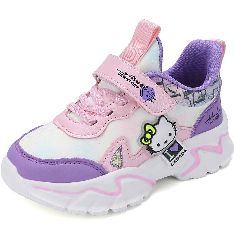 Girls' sports shoes Winter children's waterproof leather shoes 2025 velvet classmate two cotton shoes New warm girl