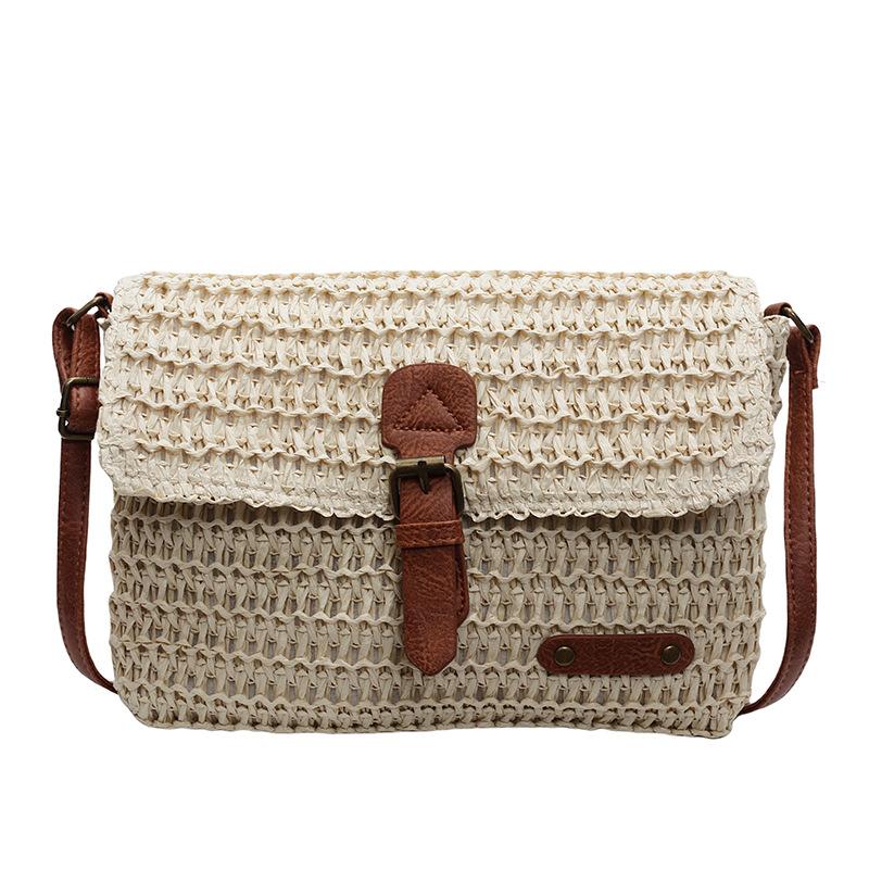 Nuova Borsa da Donna alla Moda in Paglia, Borsa a Spalla/Crossbody Casual Trendy per le Vacanze, Borsa da Donna Versatile Elegante in Paglia