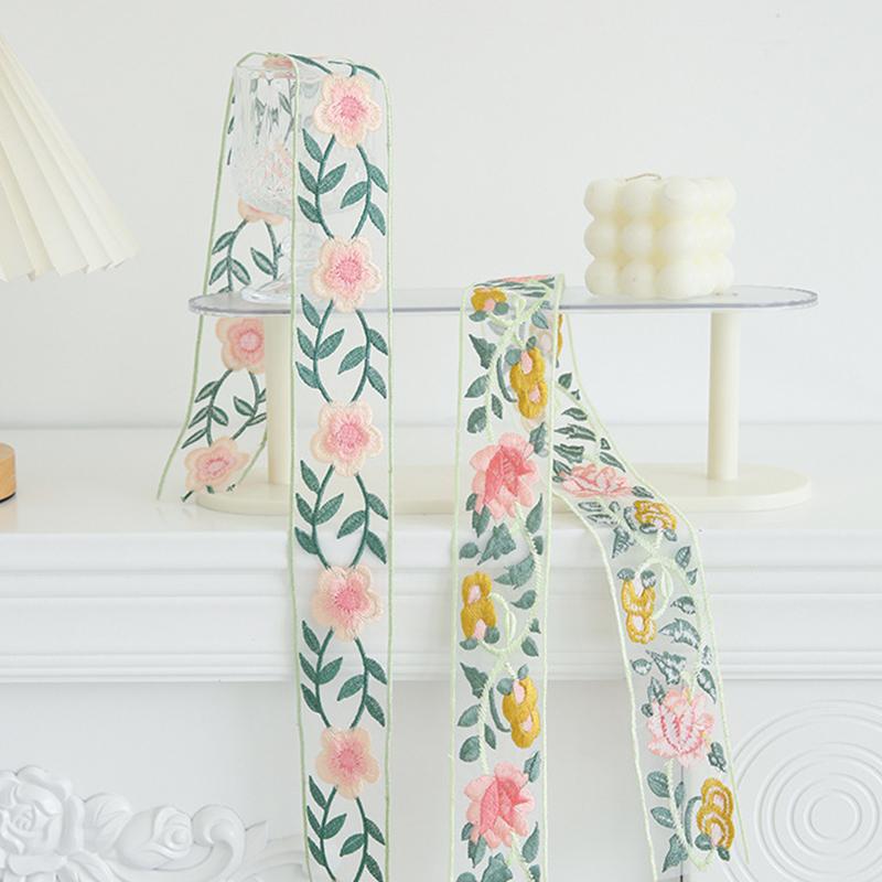 Vintage Ethno-Stil Chinesische Stickerei Spitze Chinesischen Stil Organza Stickerei Hanfu Kleidung Rock Seite Rand Zubehör Zubehör