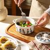 Retro Small Flowers Ceramic Plate High End Household Rice Bowls Exquisite Dumpling Plates Delicious Restaurant Dishes Soup Bowl