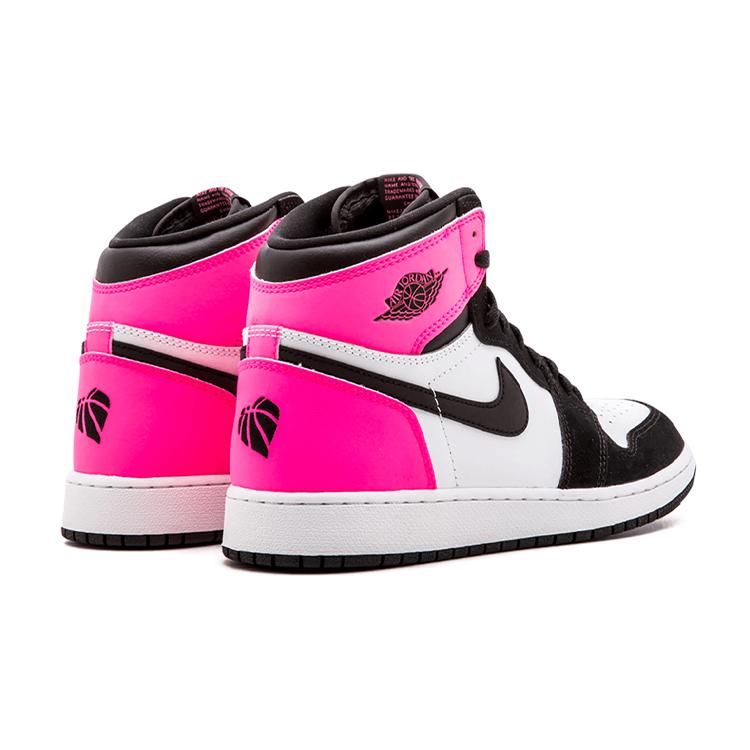 Jordan Air Jordan 1 Retro Valentine's Day Leather High Top Children's Basketball Shoes Black Pink 881426-009