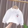 National Day Patriotic Cotton Long Sleeve Polo Shirt for Kids