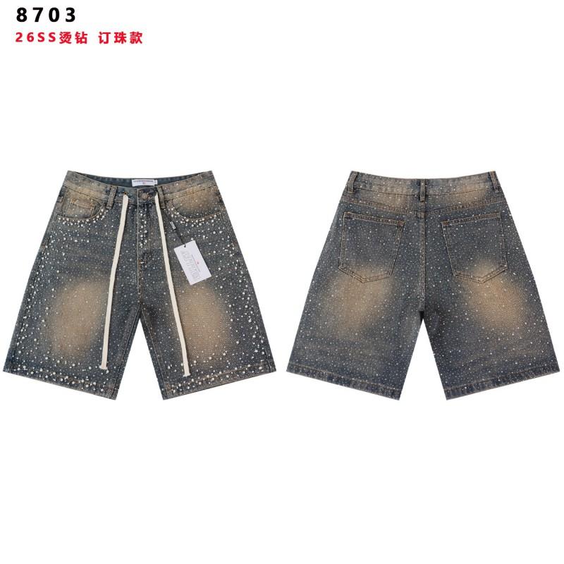 Vintage Washed Distressed Hoodie Denim Pants Set Mens Streetwear Oversized Cotton Sweatshirt Casual Outfit