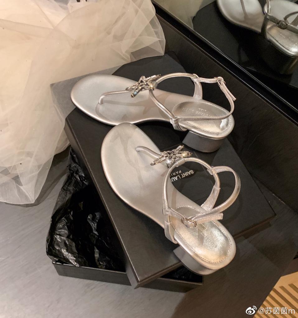 

Туфли Su Yinyin с пятиконечной звездой, стразы, пряжка, клипса, носок, толстый каблук, сандалии женские, весна и лето 40