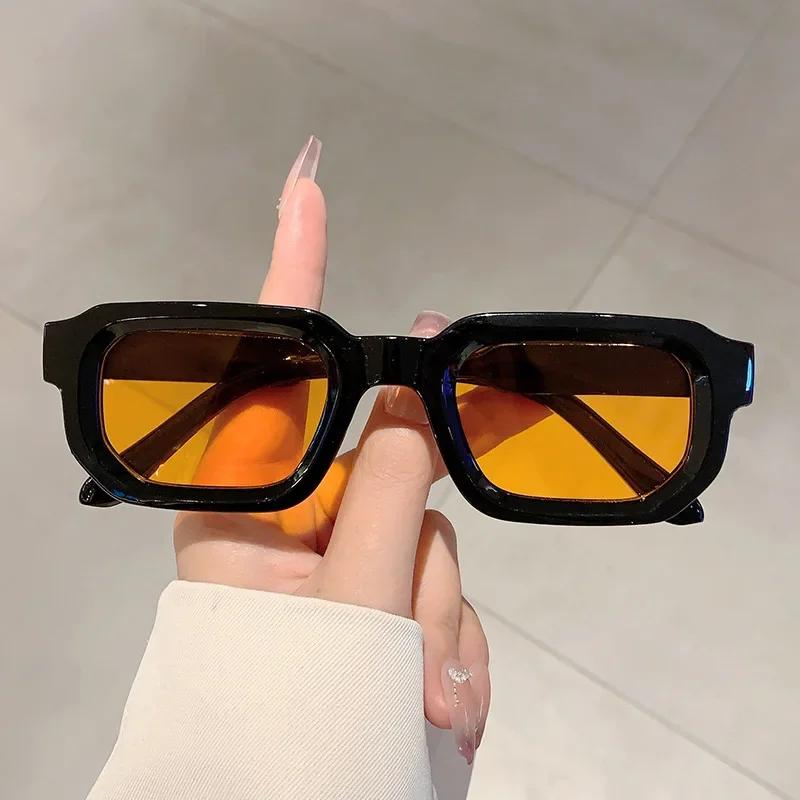 

New Men Vintage Rectangle Frame Sunglasses Fashion Retro Sun Glasses Luxury Brand Design Glasses Uv400 Eyewear Women Goggles 1PC