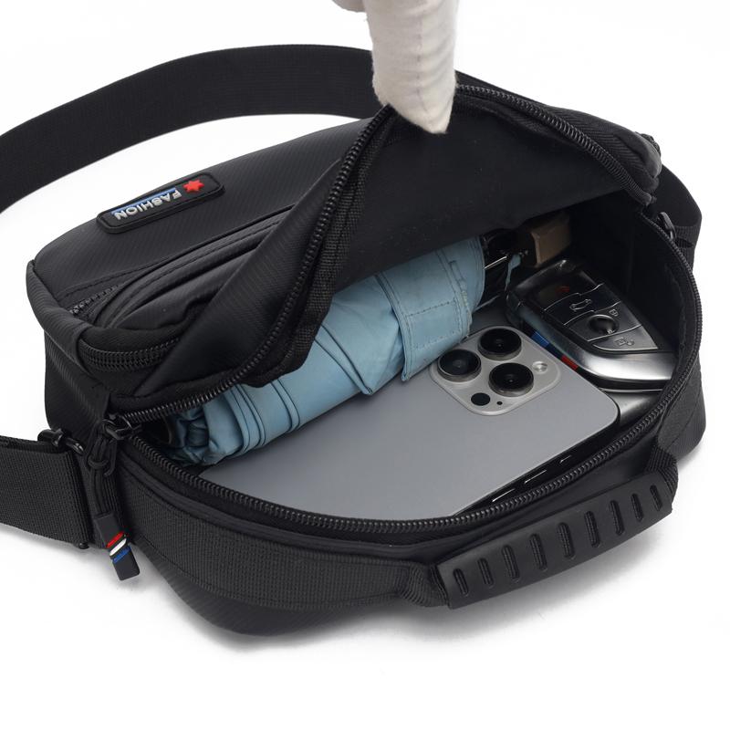 Business Handbag Solid Color Shoulder Bag Large Capacity Men's Commuter Crossbody Bag