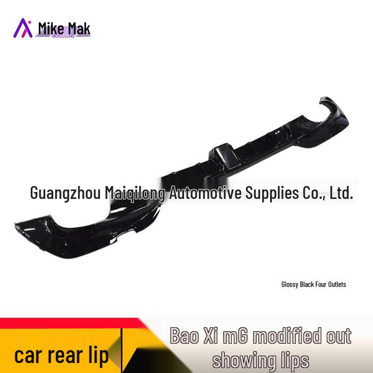 BMW 3 Series G20/G28 Quad Outlet Rear Lip: Matte/Gloss Black & Carbon Fiber Pattern with LED Light