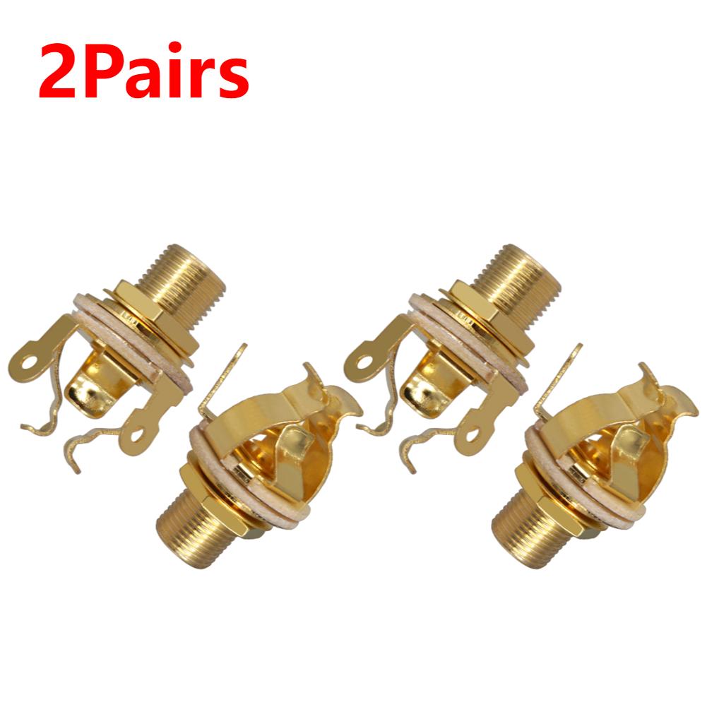 1-5Pairs Guitar Pickup 1/4 Inch 6.35Mm Output Jack Guitar Stereo Socket Parts Guitar Mono Jack Socket for Electric Guitar Bass