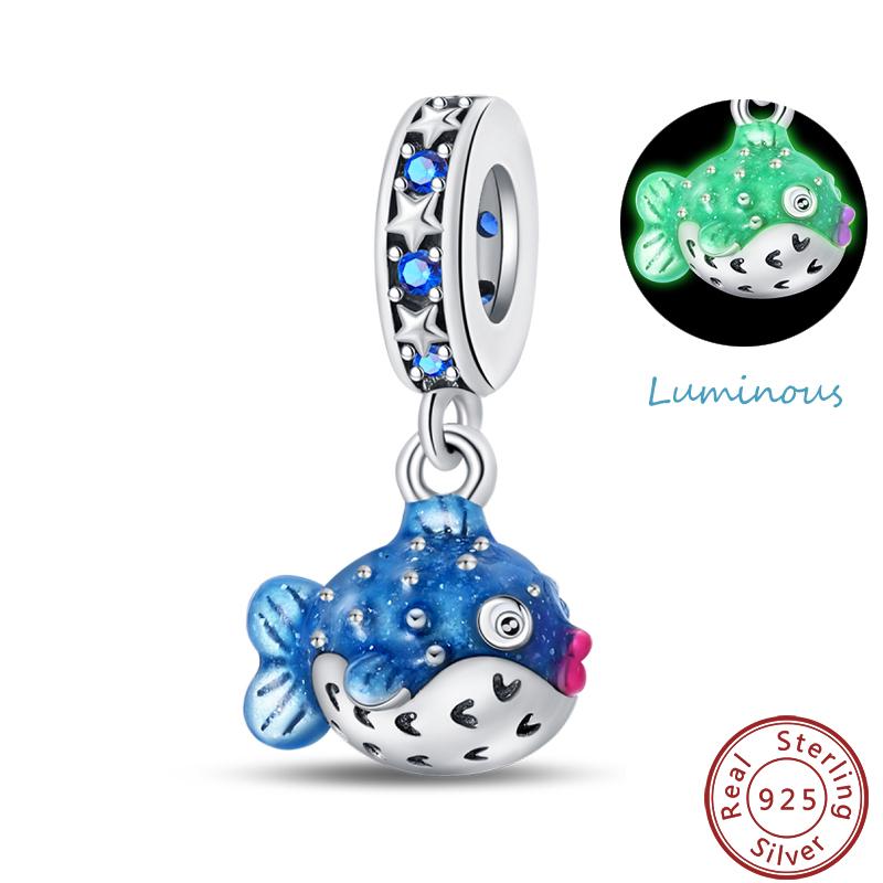 Luminous Ocean Series Copper Dolphin Turtle Octopus Charms Beads 3Mm Diy Fine Jewelry Gifts Making