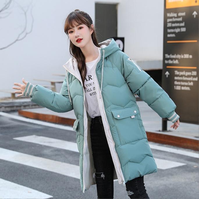 Fashion cotton-padded clothes New thickened fashion cotton-padded clothes in winter Women's medium and long loose thickened cotton-padded jackets